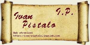 Ivan Pištalo vizit kartica